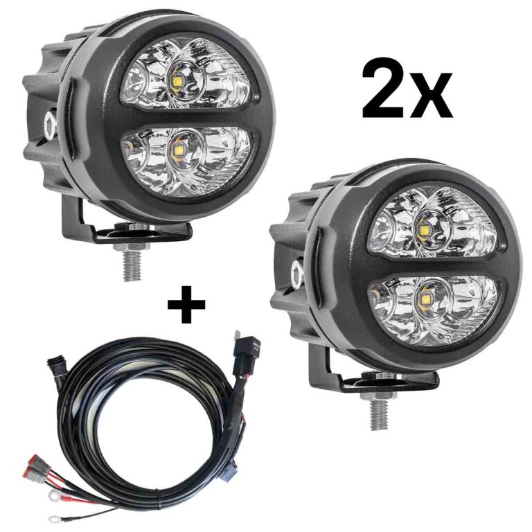 2x 20w worklight 10° wl110-s + cable set