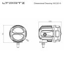 2x 20w worklight 10° wl110-s + cable set